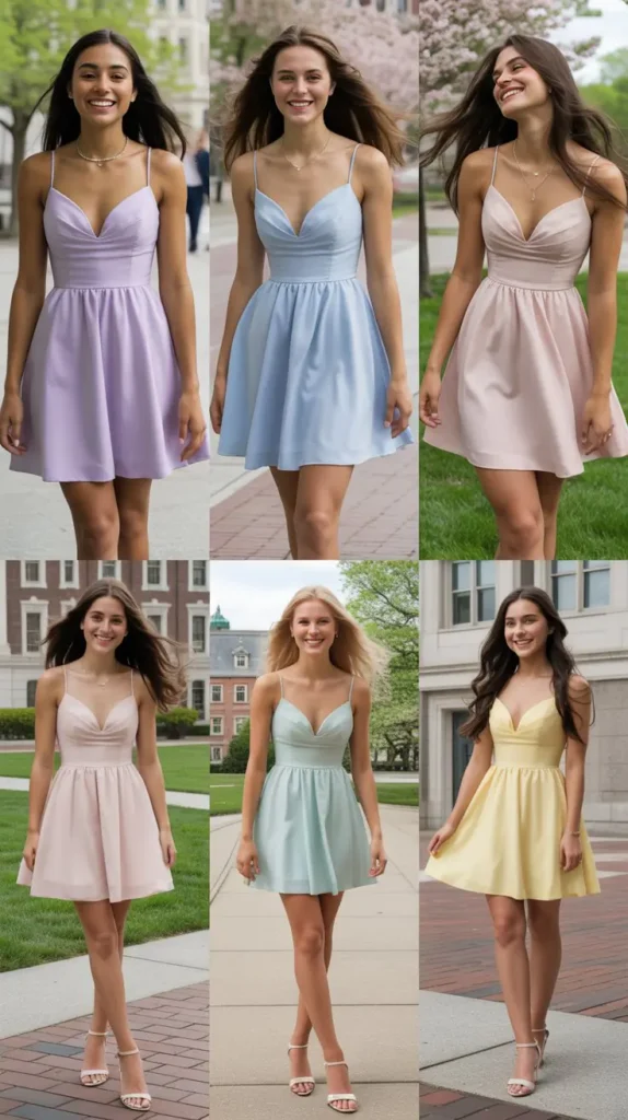 Pastel Mini Dress for a Youthful and Playful Graduation Style