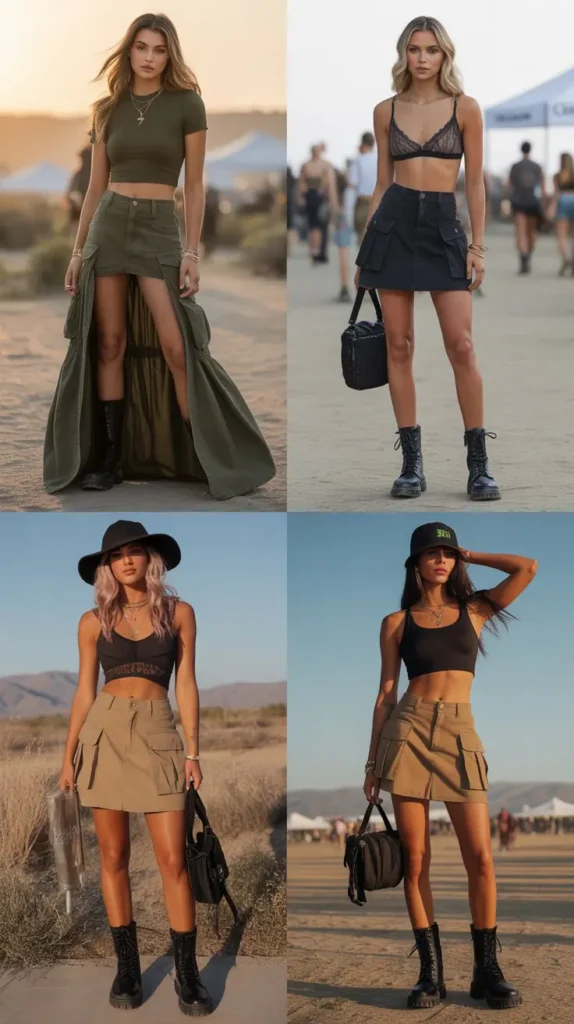 Cargo Skirt and Crop Top