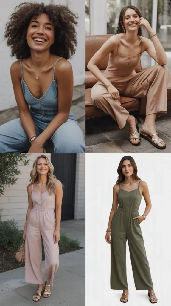Casual Jumpsuit with Sandals