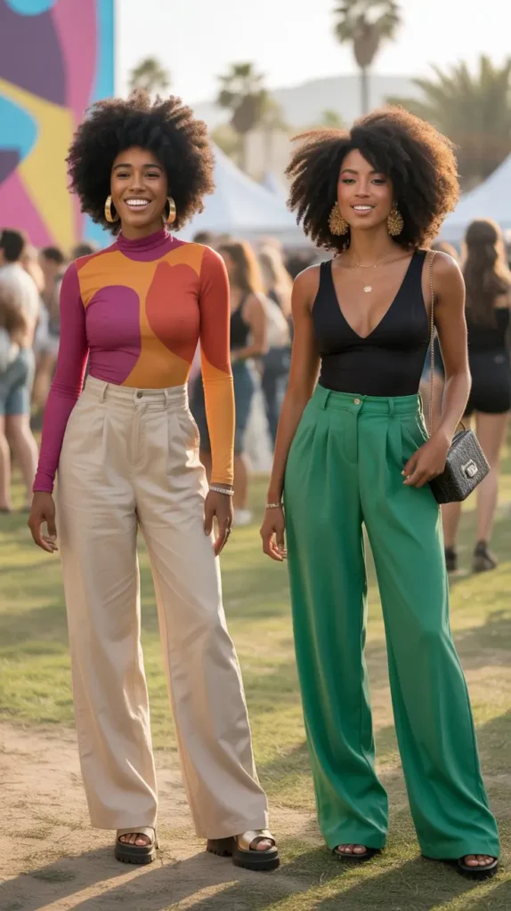 Festival Bodysuit and Wide-Leg Pants