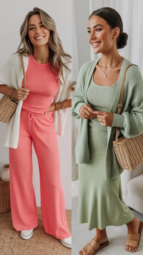 Colorful Matching Knit Sets
