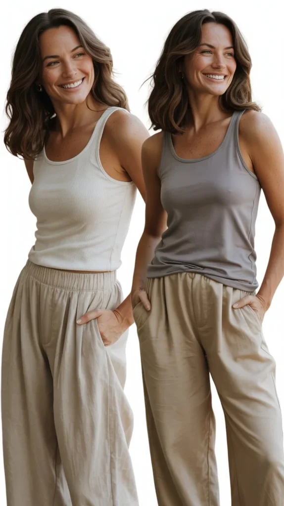 Tank Tops with Relaxed Trousers