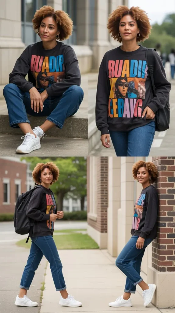 Graphic Sweatshirt with Jeans