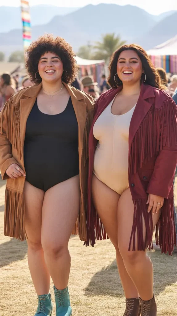 Fringe Jacket Over a Bodysuit