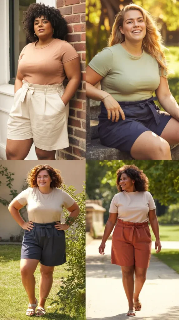 Paperbag Shorts With Simple Tee