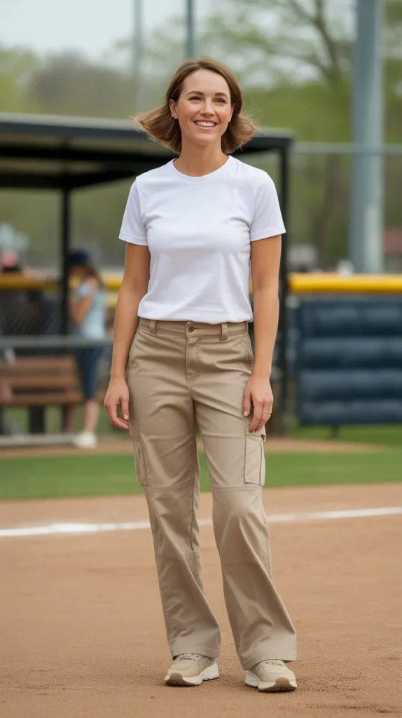  White Tee & Cargo Pants Combo