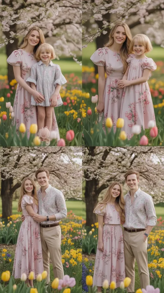 Pastel Pink Floral Family Looks