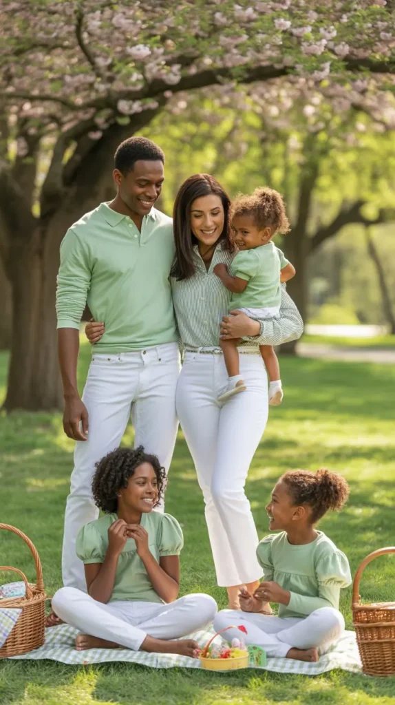 Mint Green Casual Easter Family Fashion