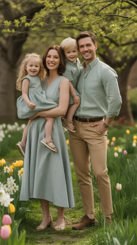 Soft Sage Green Family Matching Looks