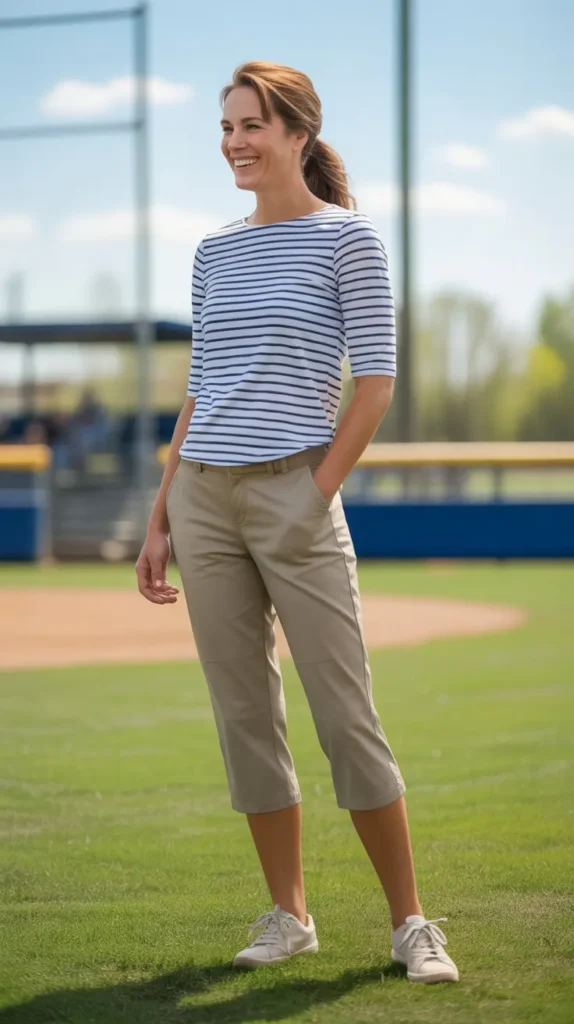 Striped Tee & Capri Pants Outfit