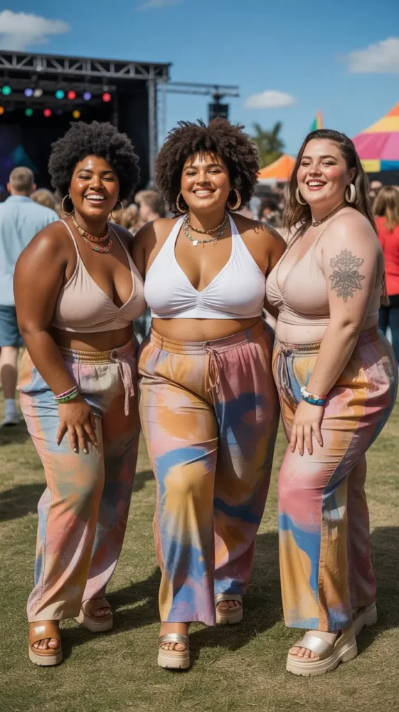 Wide-Leg Pants with a Crop Halter Top