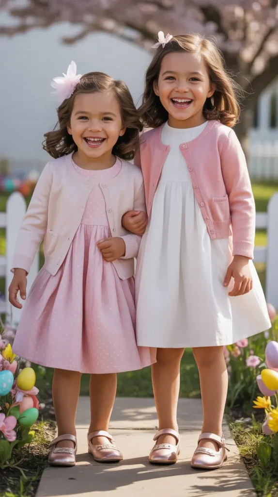 Pink And White Matching Sibling Outfits
