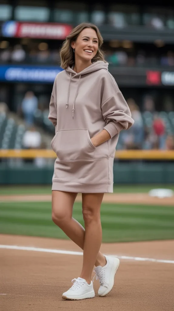 Hoodie Dress & Sneakers
