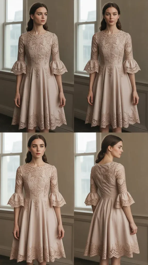 A-Line Dress with Delicate Lace Details