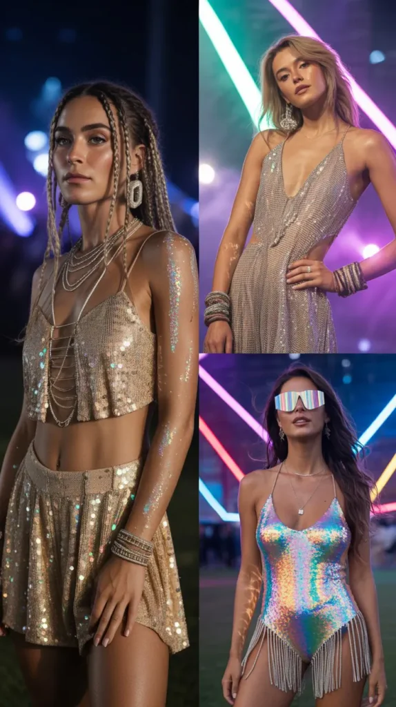 Sequin and Glitter Festival Look