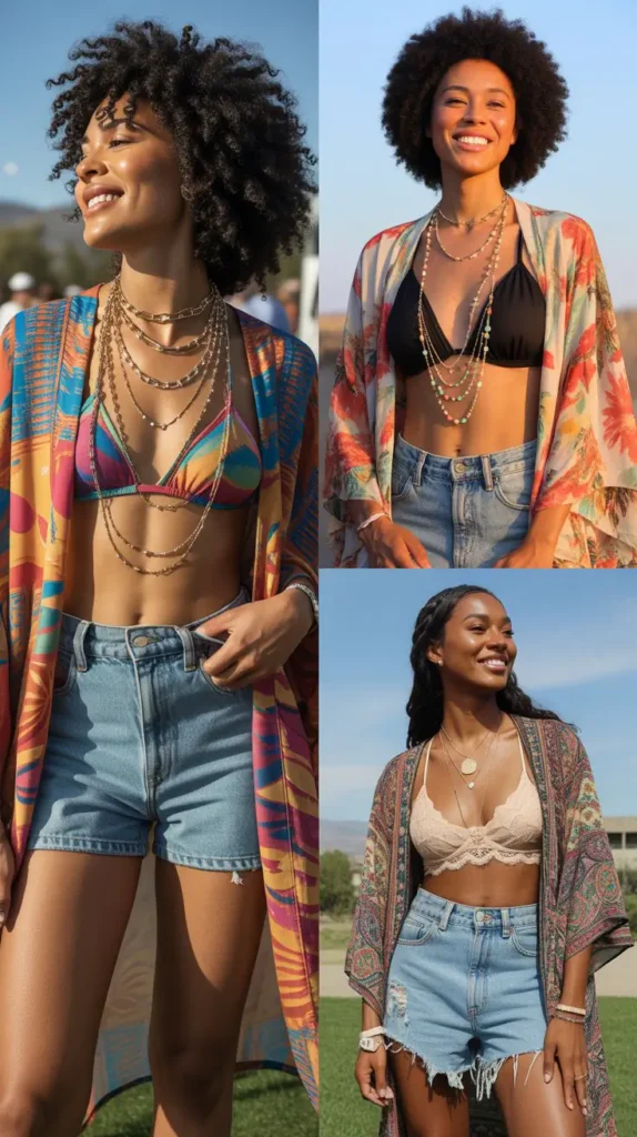  Festival Kimono and Bralette Look