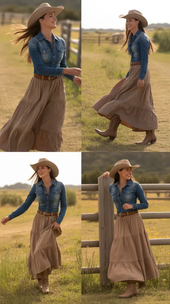 Maxi Skirt Western Flow Outfit