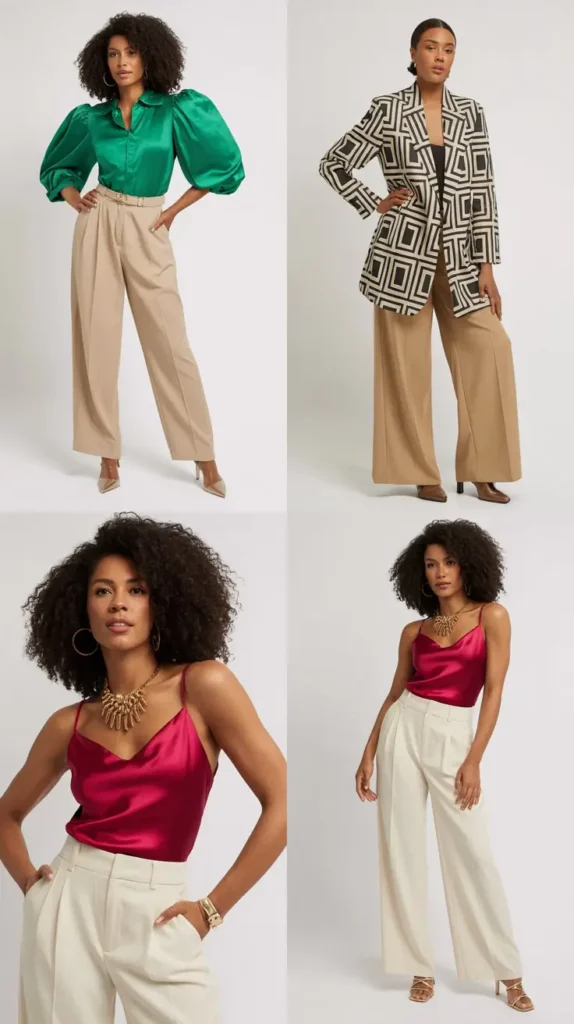 Statement Top with Neutral Bottoms