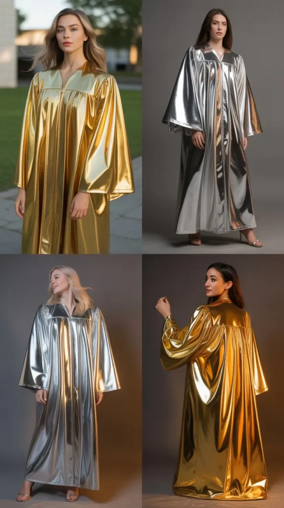 Refined Gold or Silver Metallic Gown