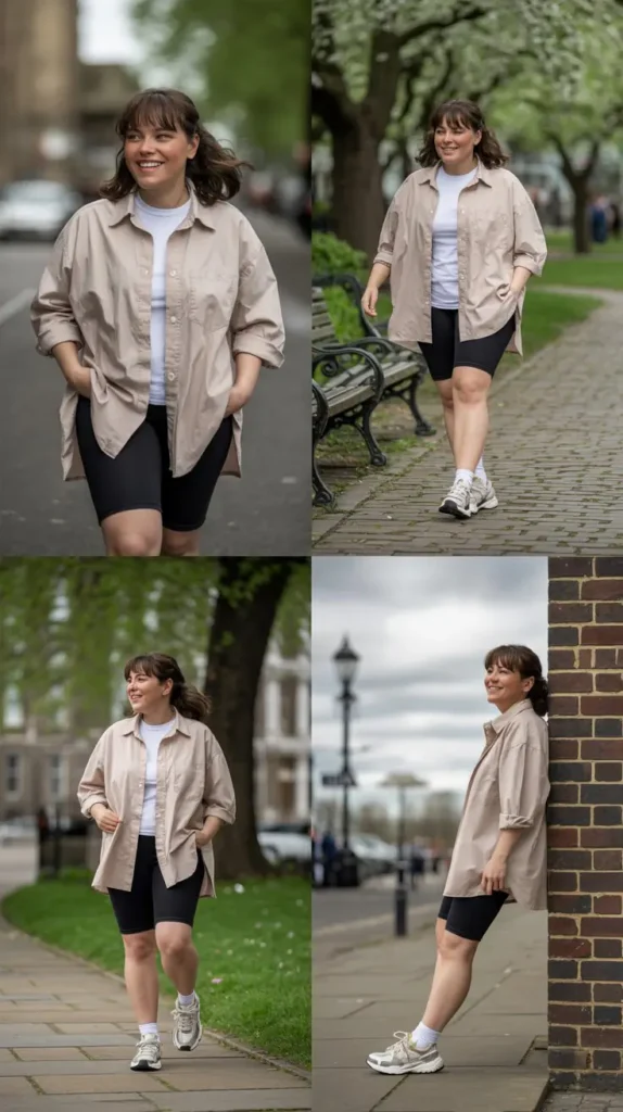 Oversized Shirt with Cycling Shorts