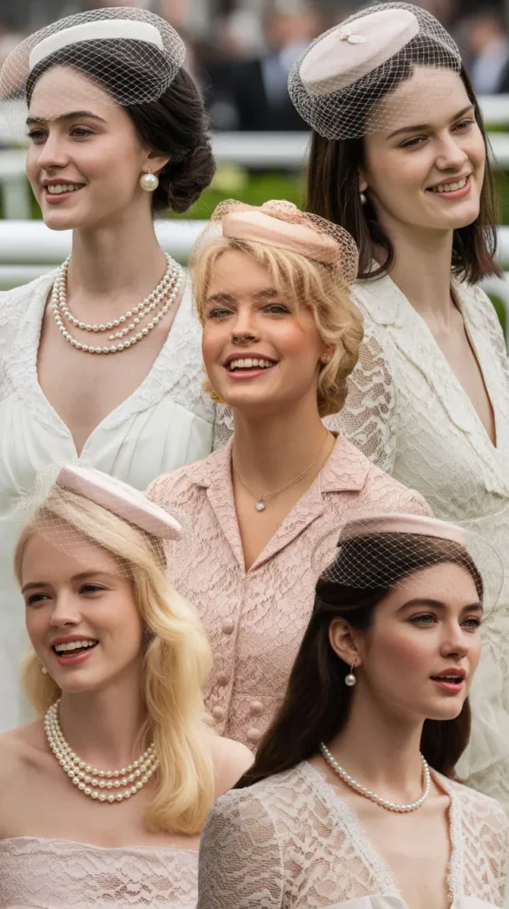 Romantic Lace Dress with Pearl Accessories