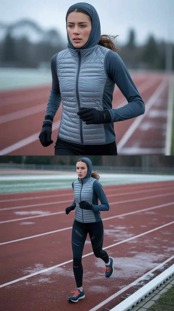  Insulated Vest With Athletic Hoodie