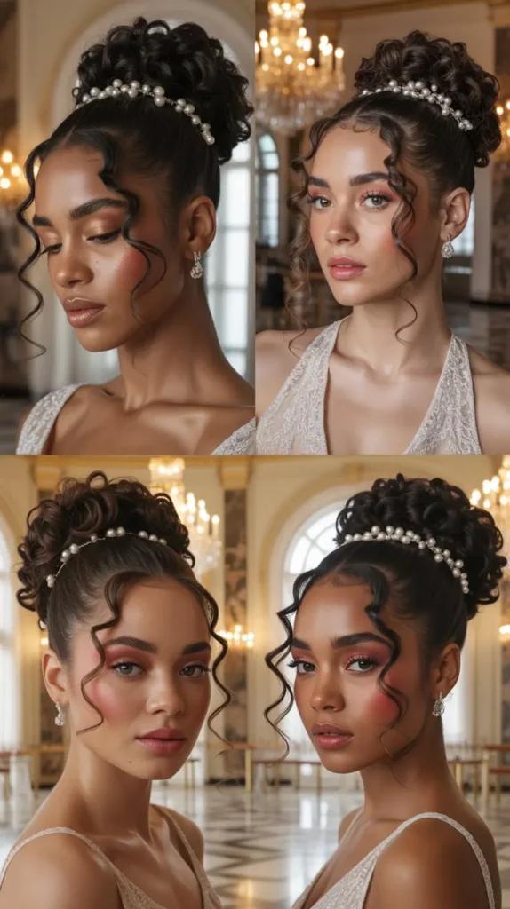 Curly Bun with Tendrils