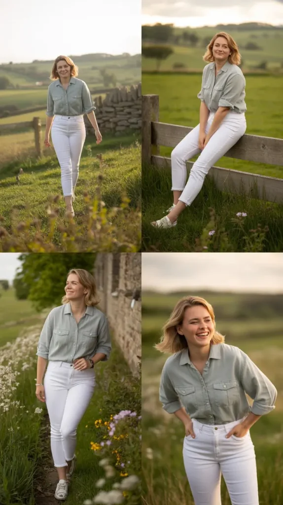 Linen Shirt with White Jeans