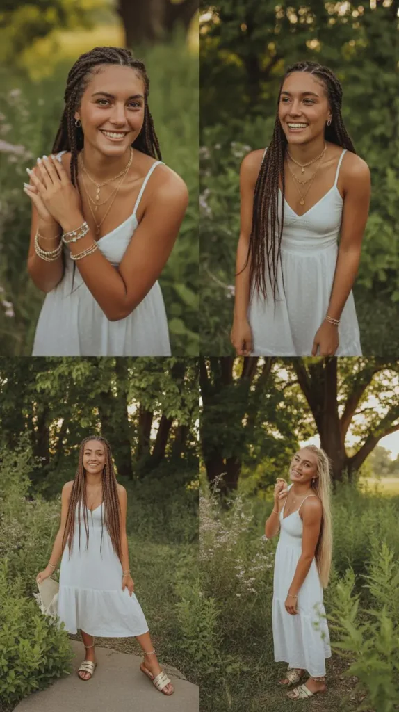 White Boho Sundress for a Free-Spirited Graduation Look