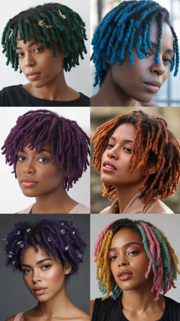  Colored Short Locs