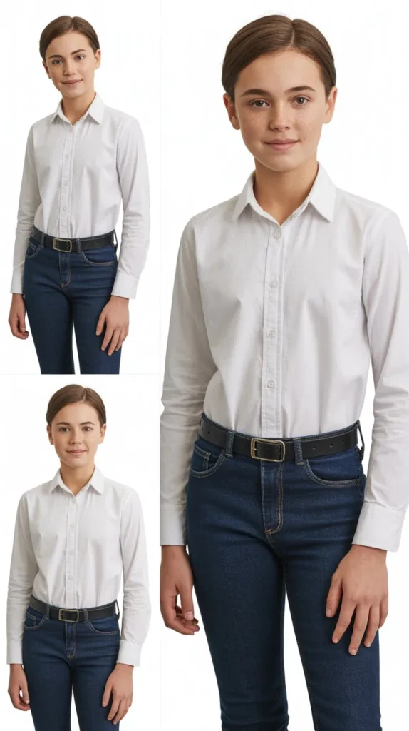 Button-Up Shirt with Jeans