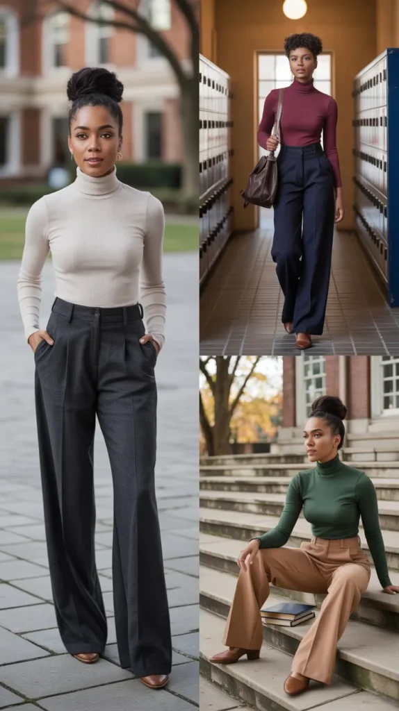 Turtleneck with Wide-Leg Pants