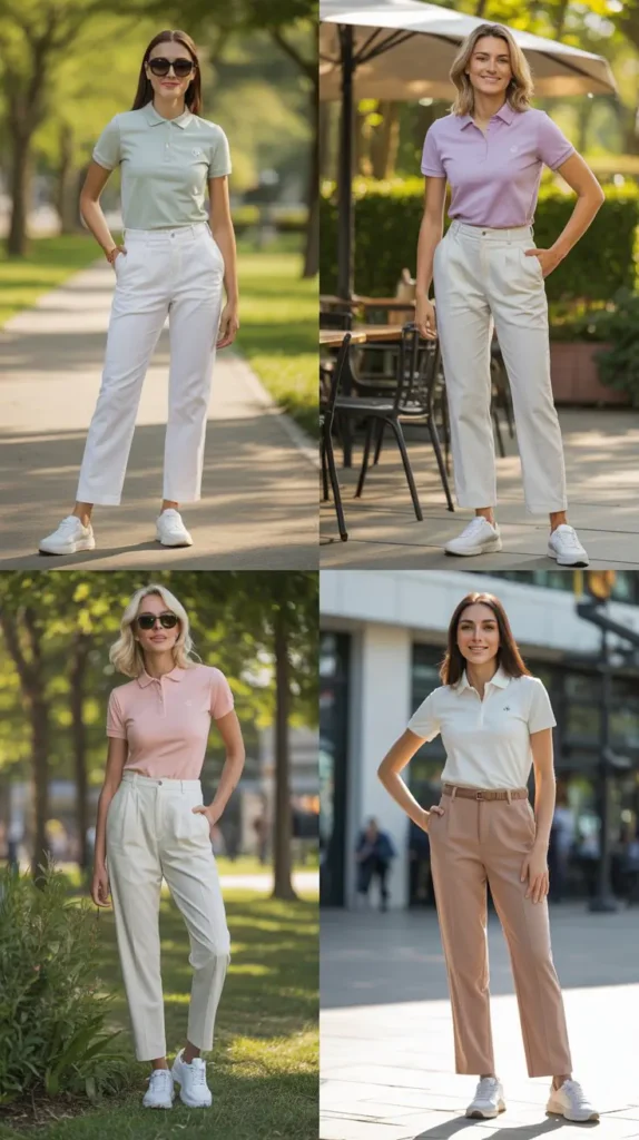  Polo Shirt with Straight-Leg Pants