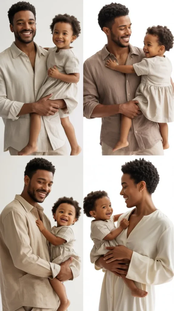 Neutral Toned Minimalist Family Outfits