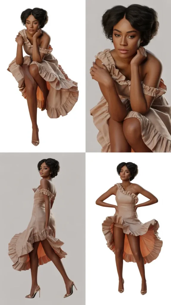 Ruffled Dress with Heels