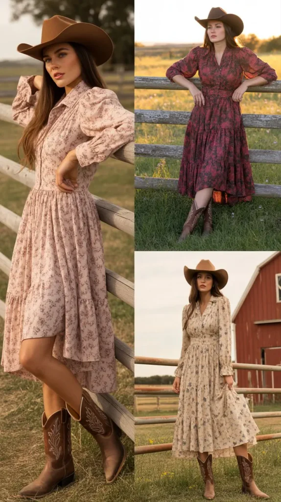  Floral Dress Rodeo Look