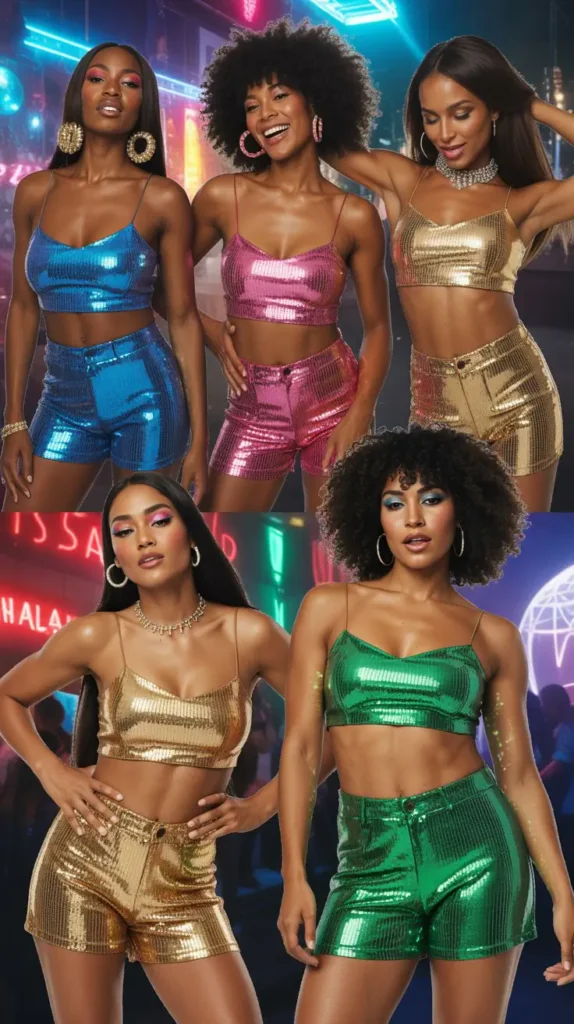 Sequin Shorts And Tube Top