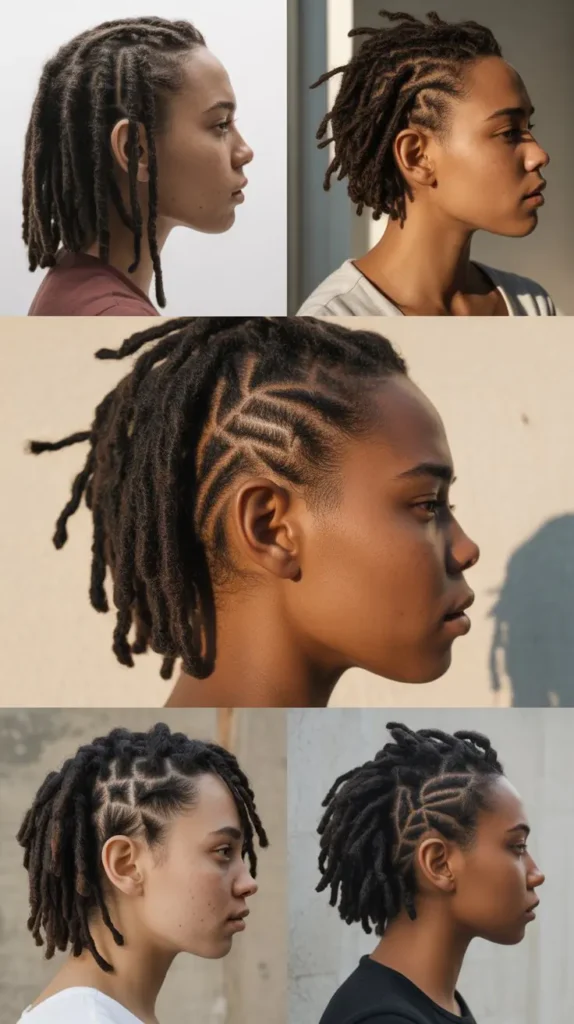  Locs with Underline Design