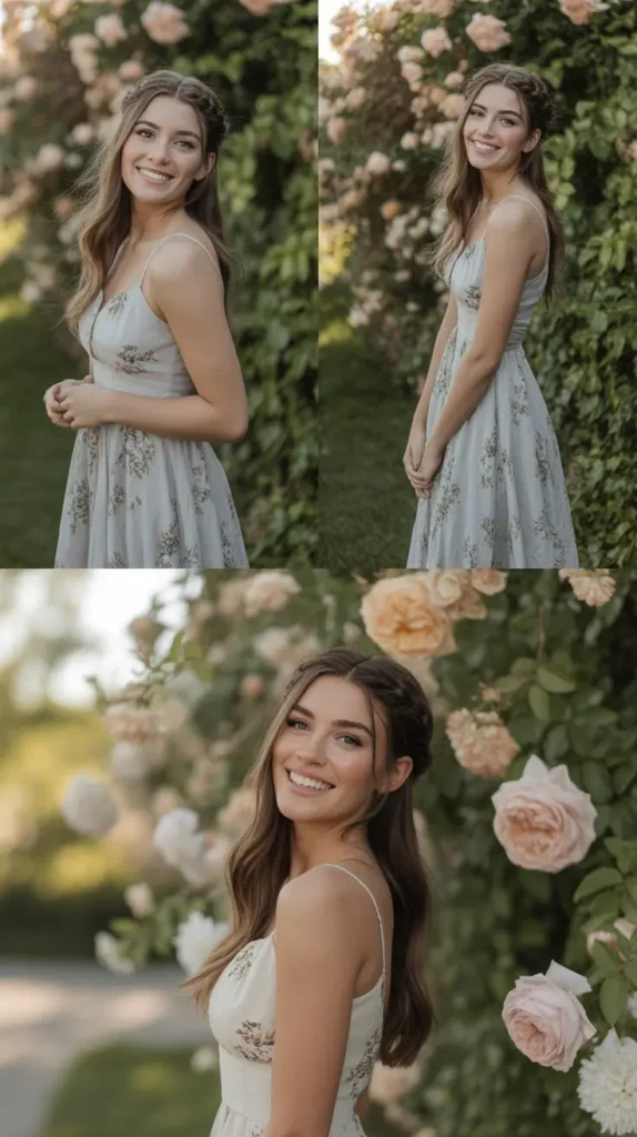 White Dress with Floral Embroidery for a Garden Party Vibe