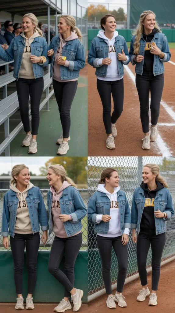 Denim Jacket and Hoodie Combination