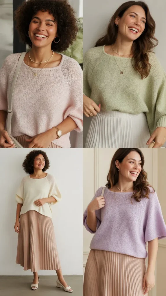 Knit Top With Pleated Skirt