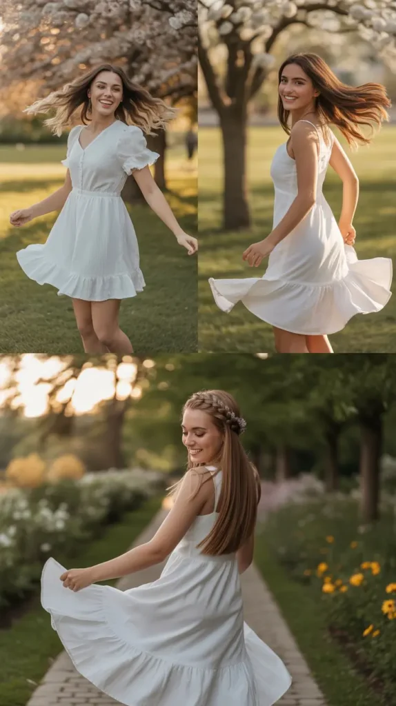  White Ruffle Dress for a Playful and Feminine Graduation Look