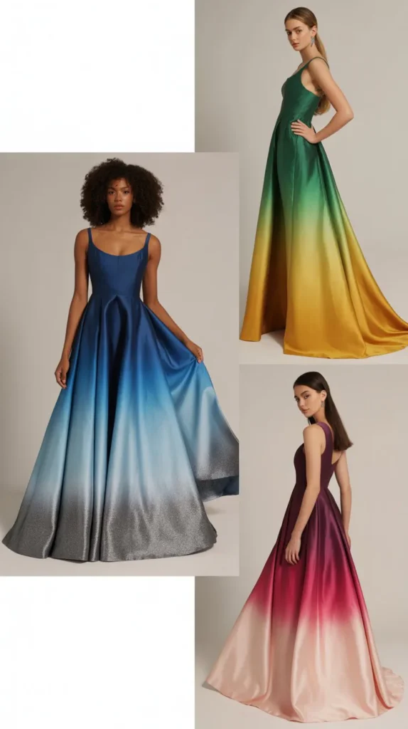 Bold Colored Ombré Gradient Dress