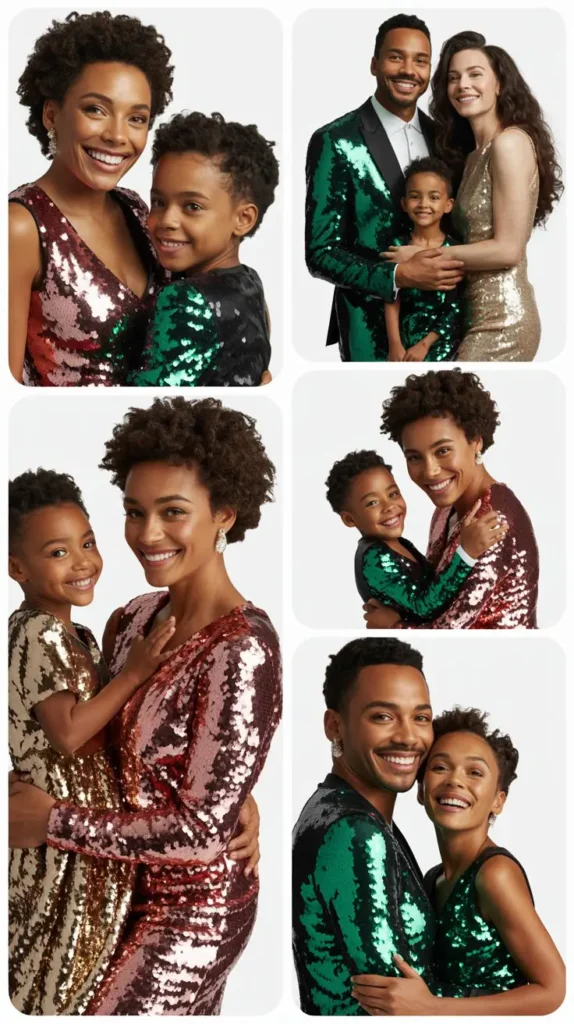 Glamorous Sequined Easter Family Looks