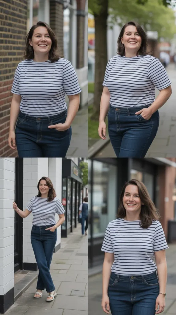Striped Breton Top with Jeans