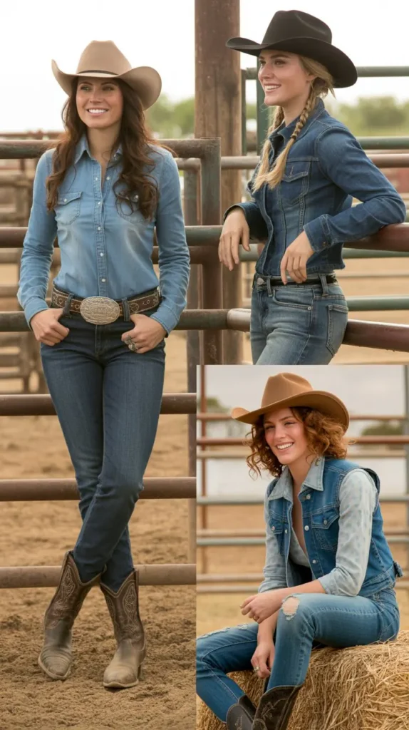 Denim-on-Denim Western Look