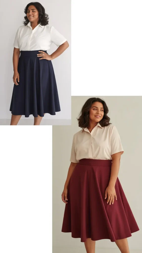 . A-Line Skirt with Blouse