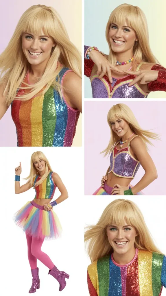 Hannah Montana Rainbow Glam Look