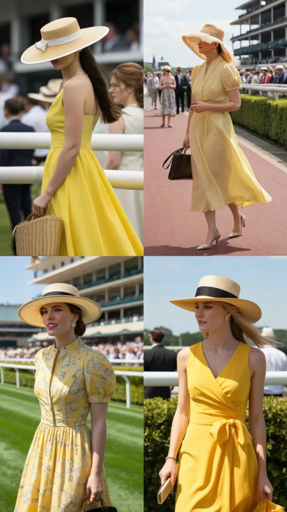 Yellow Sundress with Straw Hat