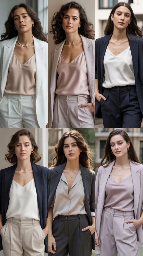 Silk Camisole with Structured Blazer